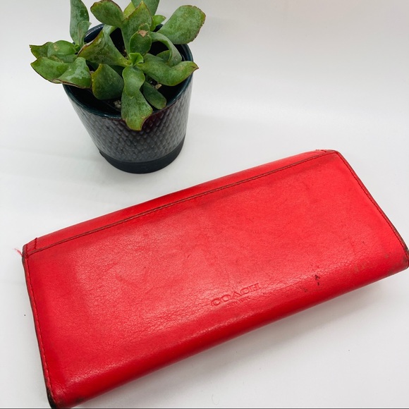 Coach | Coral Leather Turnkey Envelope Wallet - Picture 5 of 7